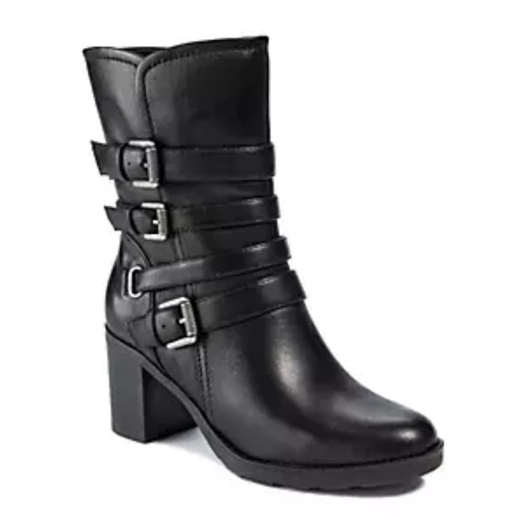 NWOT Baretraps Gaia Women's Black Leather Ankle Boots-Size 6 - Picture 1 of 11